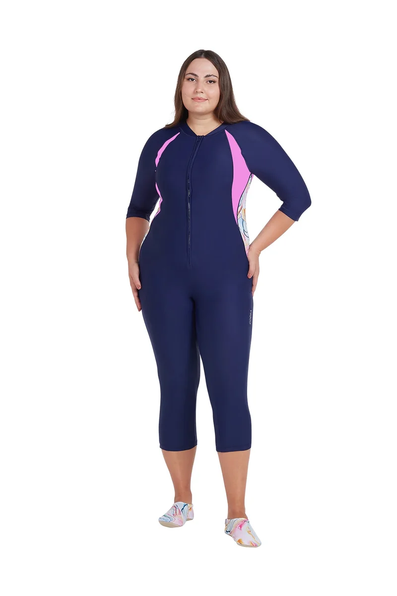 COEGA SUNWEAR COEGA  Ladies Ladies Slim-kini 3/4 - Blue Pink Marble